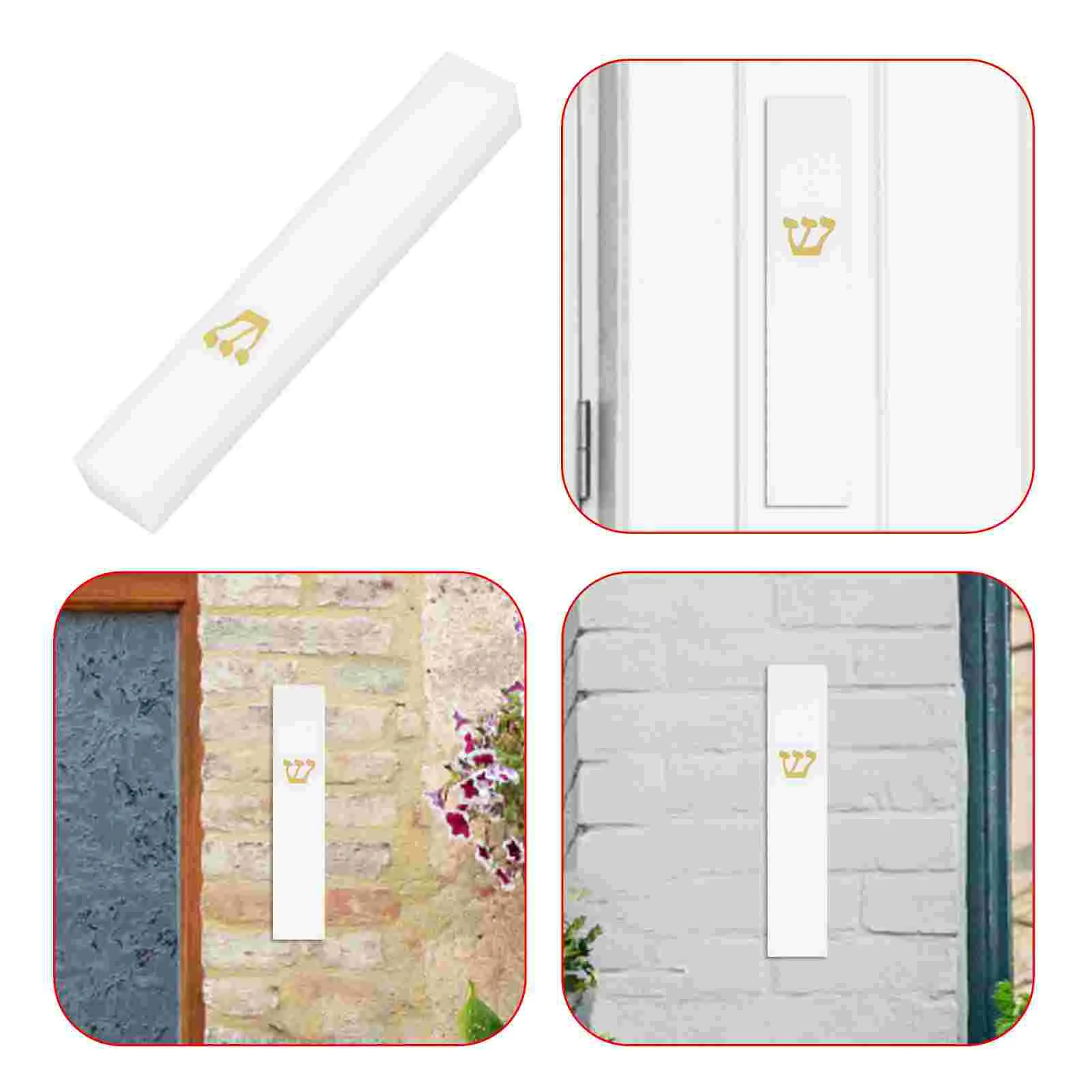 Goal Post Jewish Blessing Mezuzah Home Decoration Front Door Religious Adornment Metal Scroll Case Protective Vehicle Tin