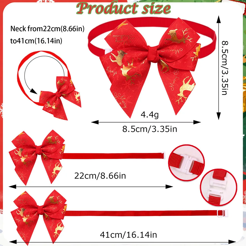 20/40PCS Pet Collars For Christmas Party Adjustable Dog Bowties Fashion Dog Bow Ties Collars Pet Grooming Accessories For Dogs