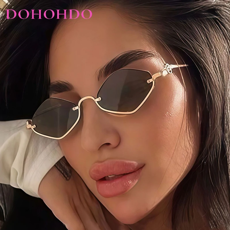 

Luxury Brand Designer Sunglasses Women Men Small Polygonal Metal Frame Sun Glasses Female Driving Travel Shades Eyewear UV400