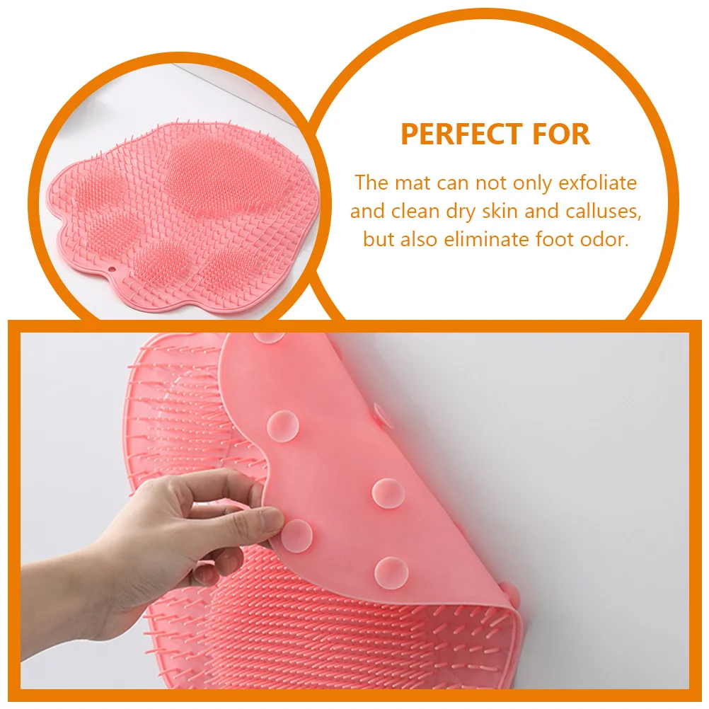 

Nonskid Foot Massager Mat with Suction Cups for Shower Back Scrubber Hands Massage Floor Pad for Exfoliating and