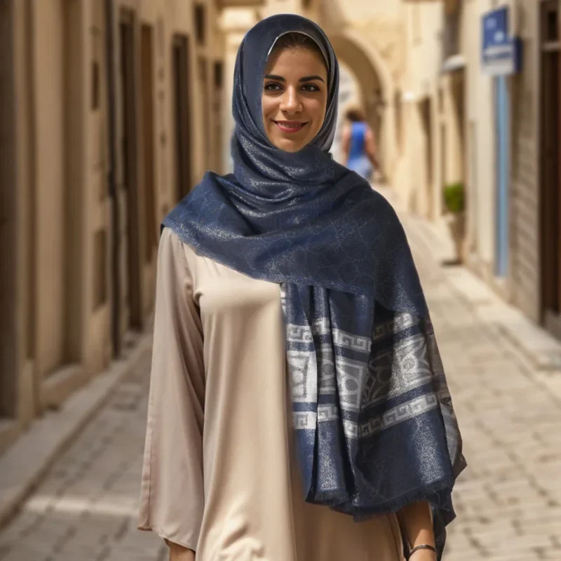 

Luxury Brand Large Silk Soft Scarf Women Stylish Print Long Shawl Handkerchief Summer Elegant Travel Wrap Hot 90*180cm