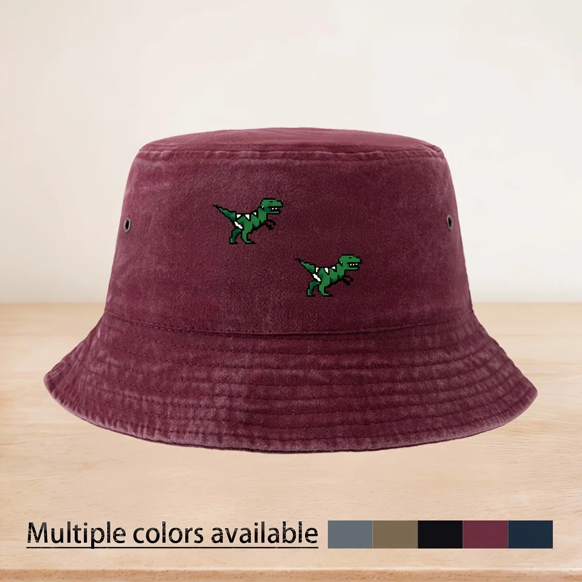 Men' & Women' T-Rex Dinosaur Print Bucket Hat - Lightweight Suitable for Fishing, Travel, Casual Outfits, Non-Elastic Unisex wit