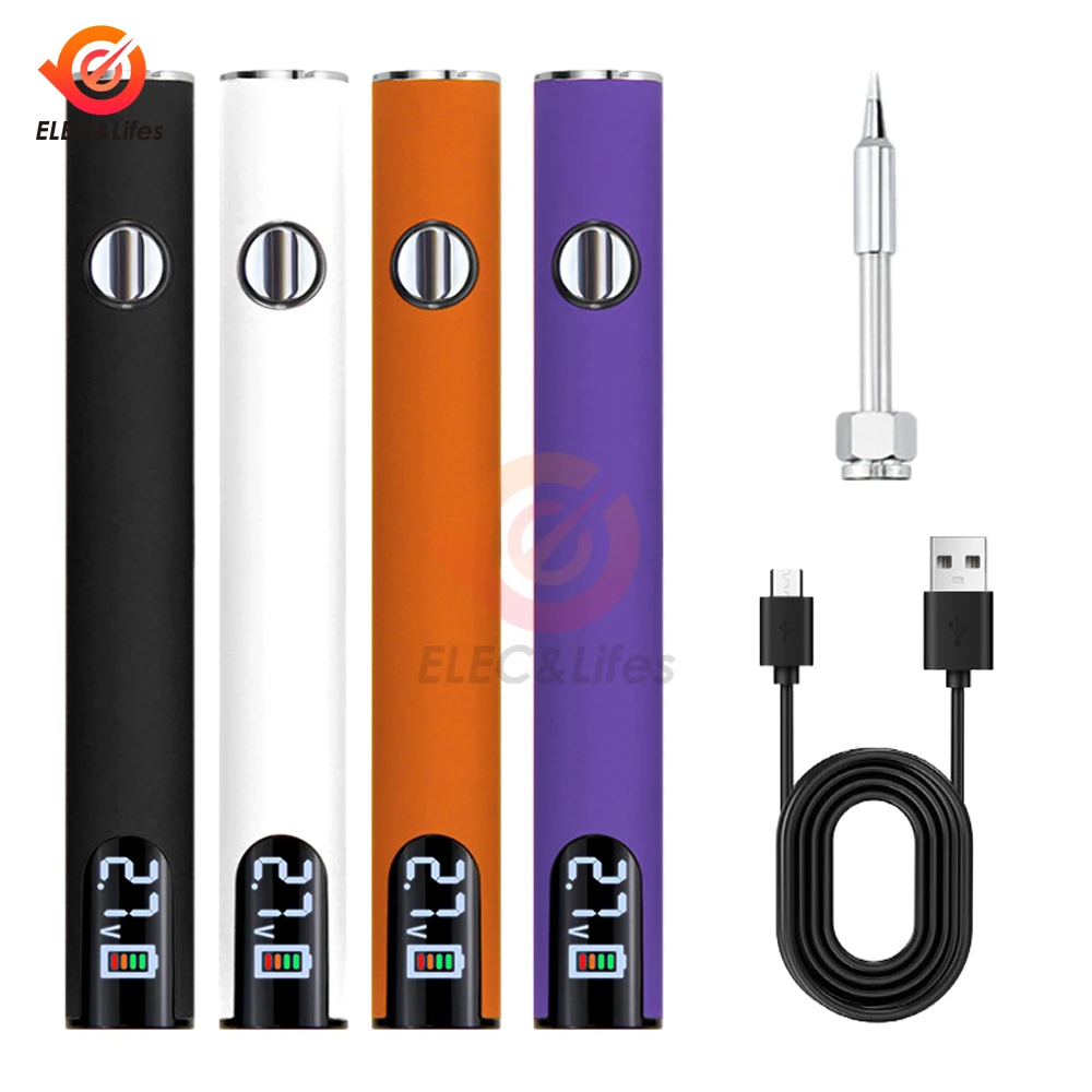 

510 Thread Battery Cart Pen Adjustable Temperature Smart Power Pen Mini Soldering Iron Kit With USB Charger Repair Welding Tools