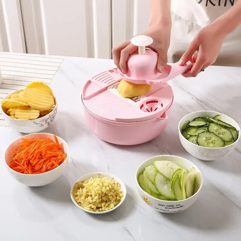 

Кухонная многоцелевая овощерезка, терка, картофель, редис, измельчитель, салат, 12 шт.