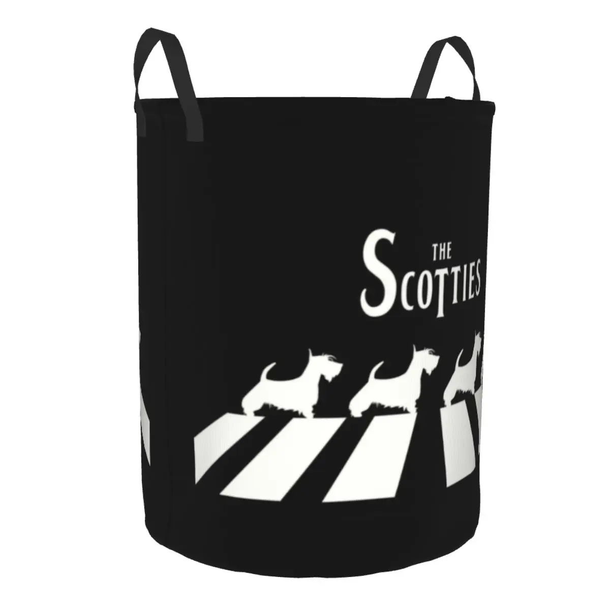 Custom The Scotties Laundry Basket Collapsible Scottish Terrier Dog Clothes Hamper for Nursery Kids Toys Storage Bag