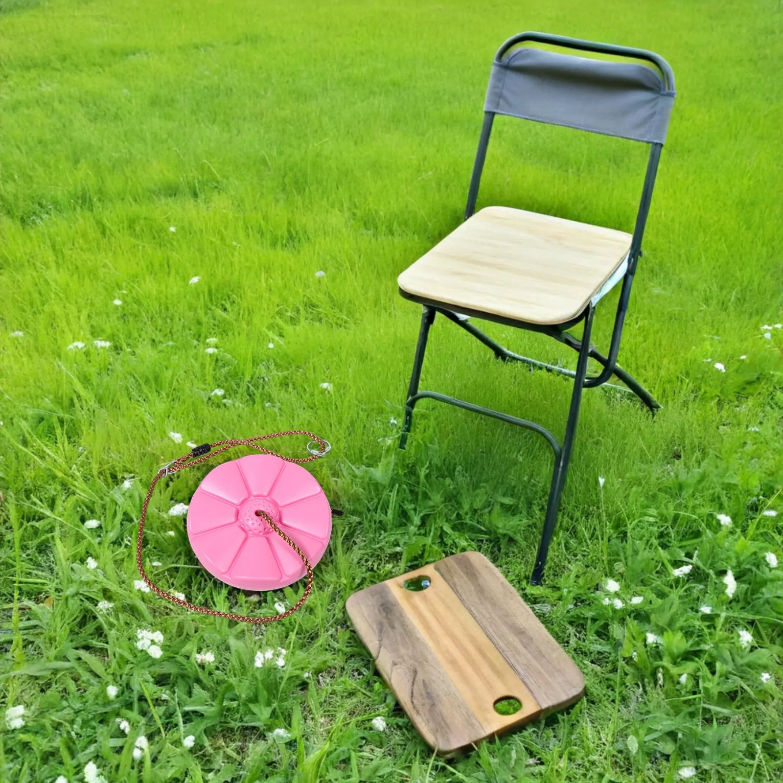 Round Plastic Disc Swing Seat Petal Flower Pattern Durable Thickened Indoor Outdoor Toddler Play Swing Kids Outdoor Garden Fun