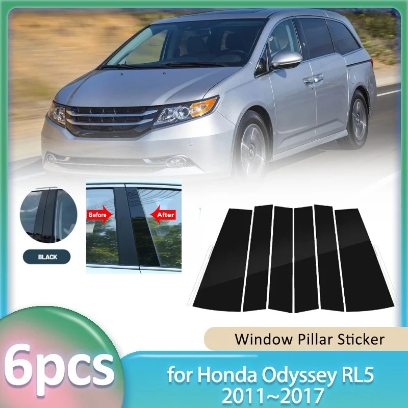 

Window Trim Sticker for Honda Odyssey RL5 2011~2017 Car B C Pillar Post Cover Door Decal Part Mid-Pillar Decoration Sticker