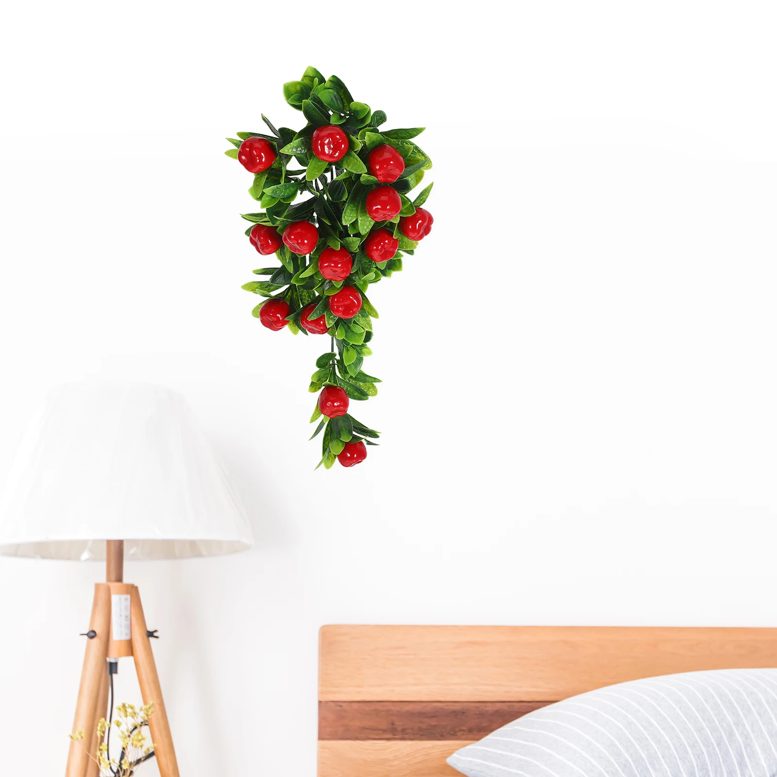 

2Pcs Artificial Hanging Fruit Vine Simulated Cherry DecorFruits Wall Hanging String Lightweight Reusable Indoor Outdoor Home