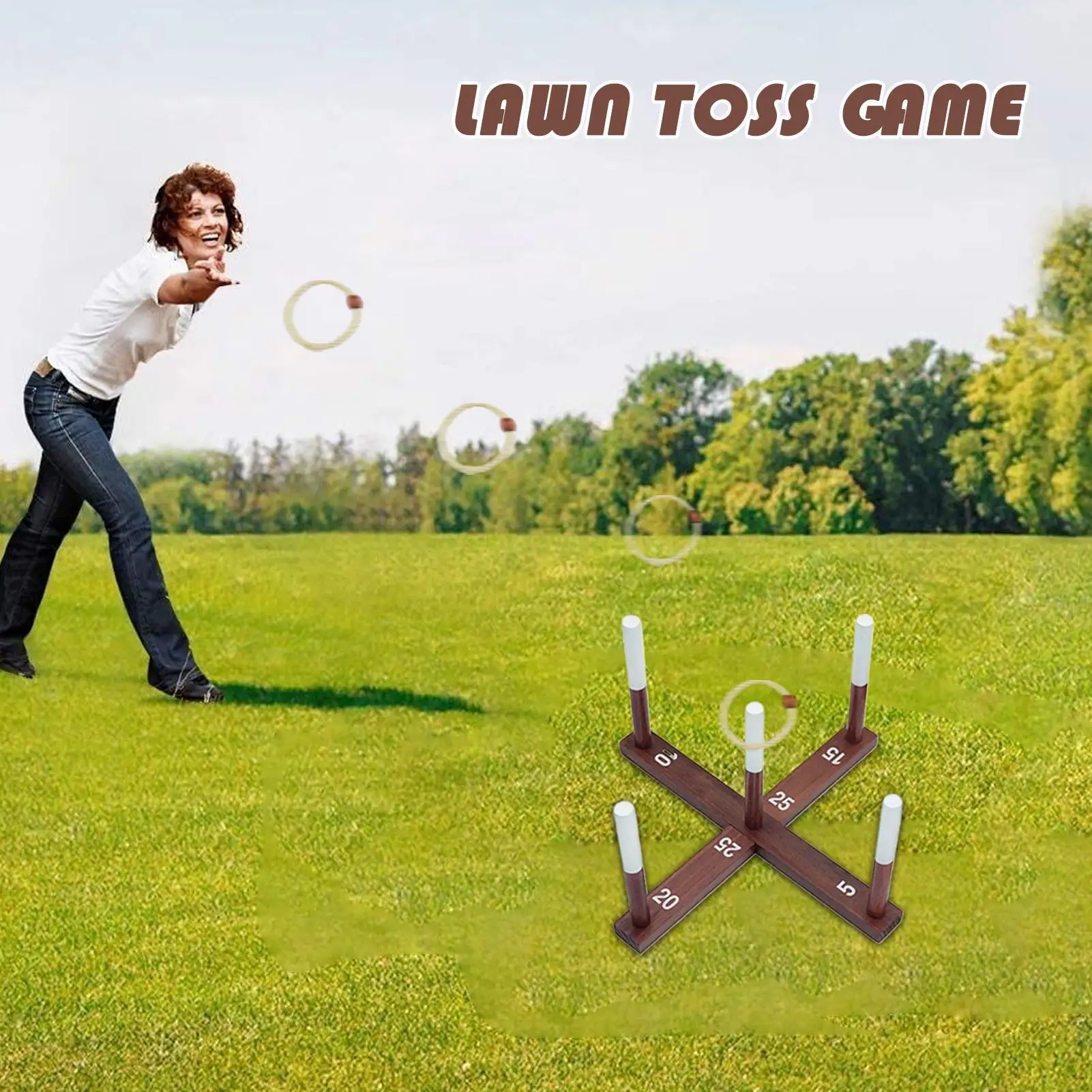 

Игра для бросания колец, набор игр для бросания колец на открытом воздухе, портативные уличные игрушки с сумкой для переноски для двора, заднего двора, пляжа, кемпинга