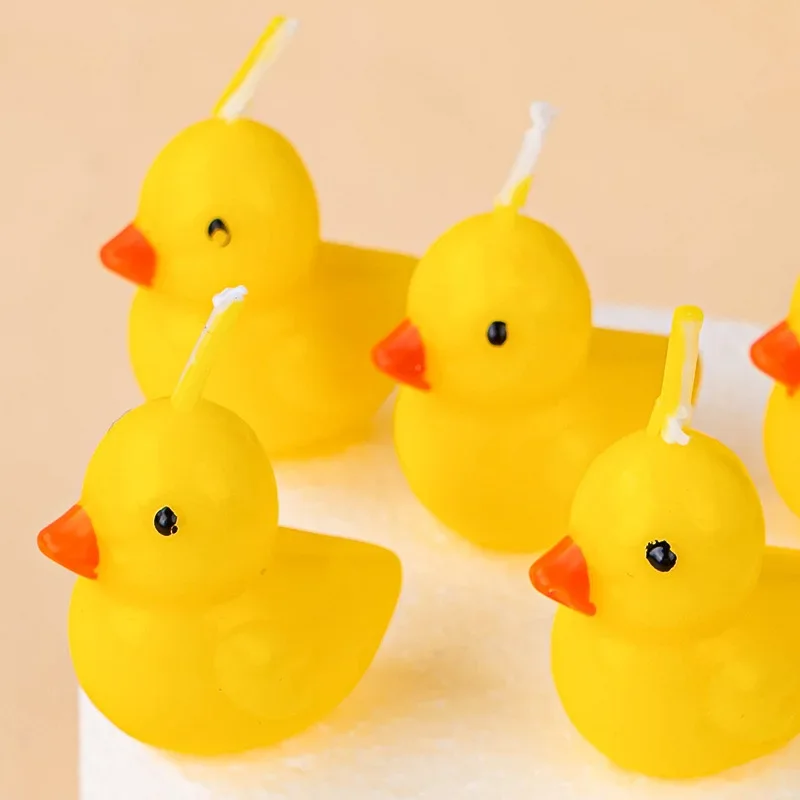 3pcs Animal Duck Shaped Birthday Candle Children\'s Personalized Cake Decoration Birthday Candle Creative Process Simulation