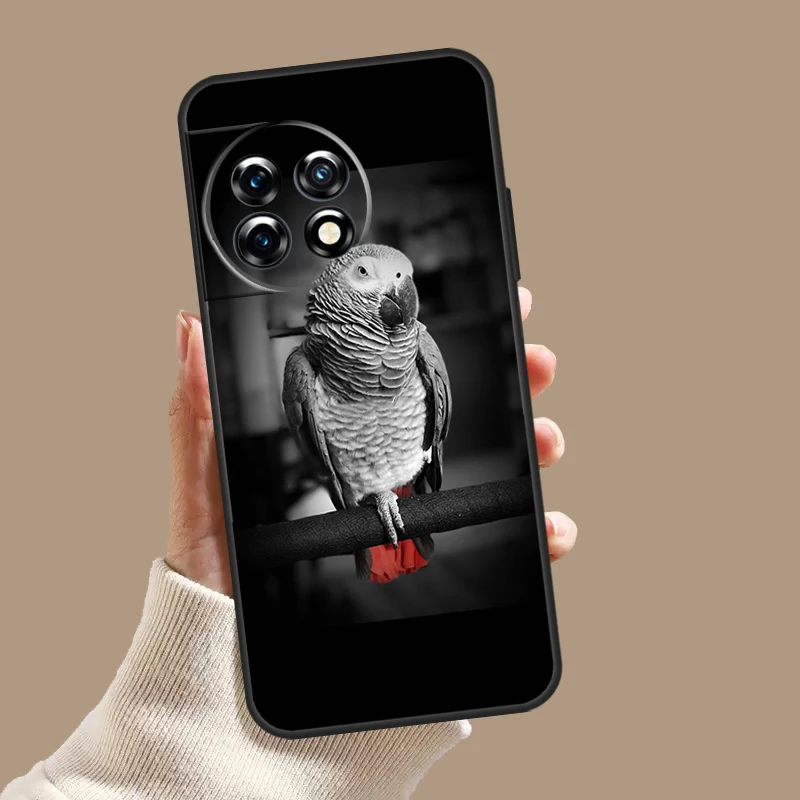 African Grey Parrot Case For OnePlus Nord CE 3 Lite CE4 2 2T N10 N20 N30 OnePlus 12 11 9 10 Pro 8T 10T 12R Cover