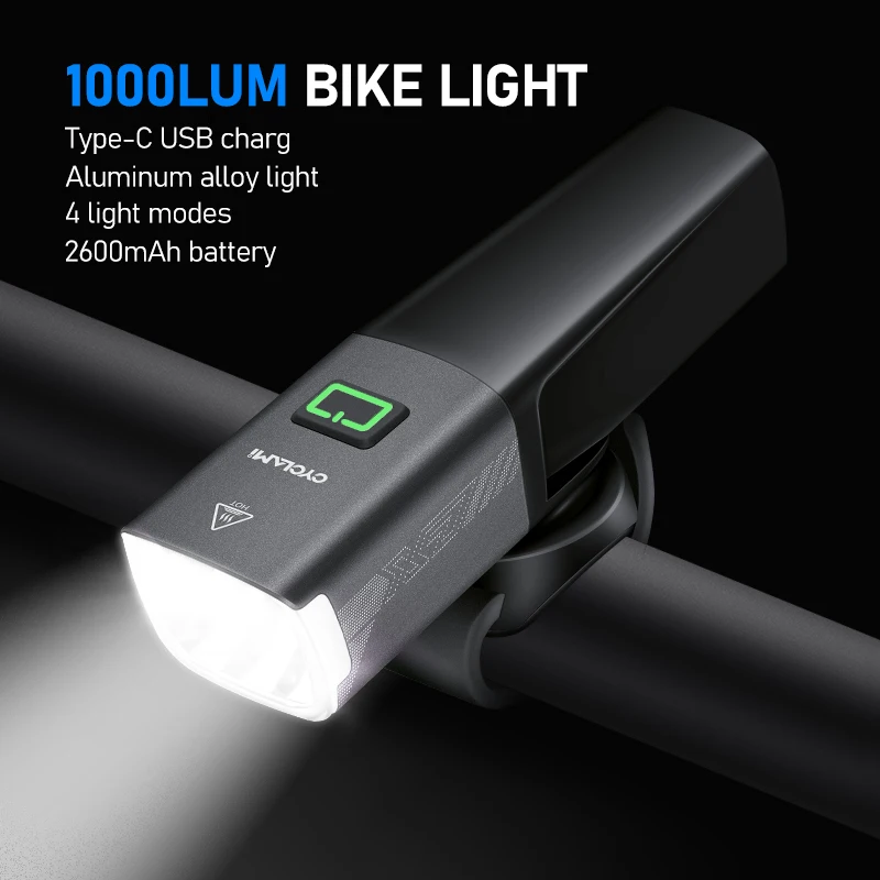 CYCLAMI Light Smart Headlights  USB Rechargeable Road Mountain Bike Smart Headlights 1000 lumens Long Life Time