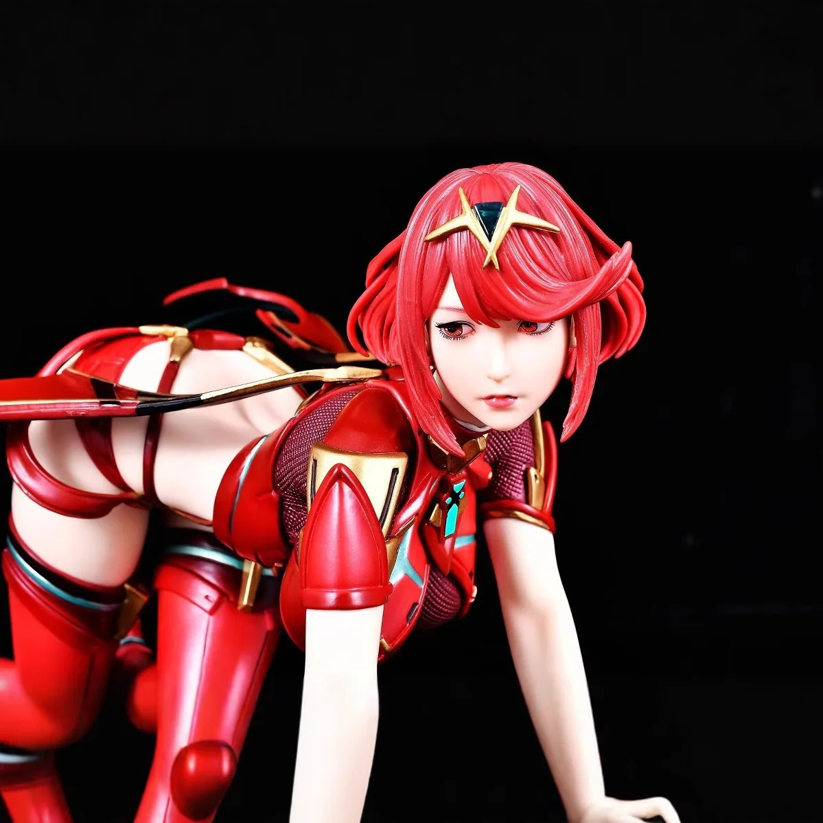 Bandai Pretty Girl Handmade Xenoblade GK Flame Holy Grail Pyro Flame Double Headed Carving Party Pose Anime Model Ornament