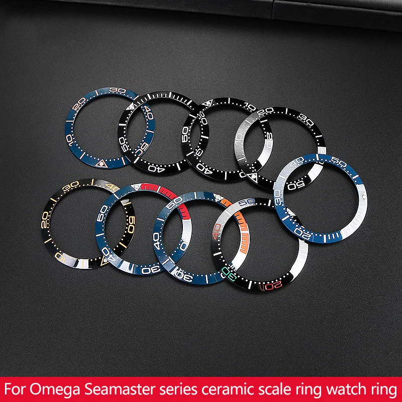 High Quality 38mm  Ceramic Watch Bezel Insert For Omega Seamaster 300 Sea  Scale Circle Replace Colorful  Ring watch accessories