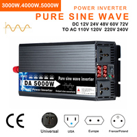 Pure Sine Wave Inverter DC 12V 24V 48V 60V 72V to AC 110V 220V 3000W 4000W 5000W Power Solar Car Inverters Doule Digital Display