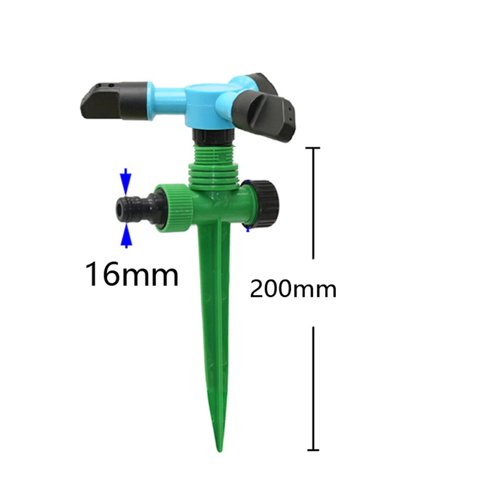 360 Degree Rotating Sprinklers Nozzles With 1/2\'\' Thread Plastic Spike Garden Lawn Farm Irrigation Watering Sprinklers