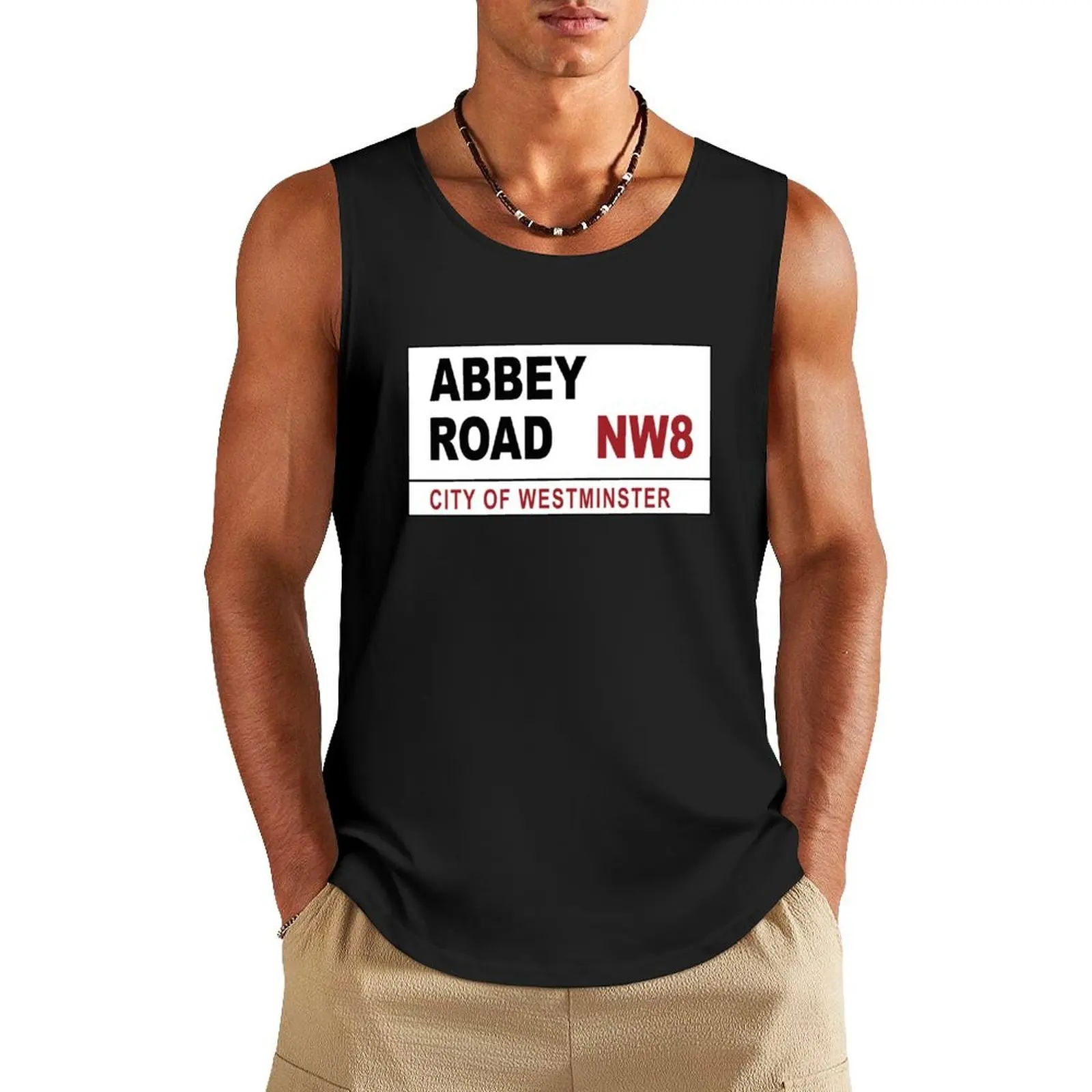 

Abbey Road Street Sign Tank Top Vests Clothing Man gym clothes man vest