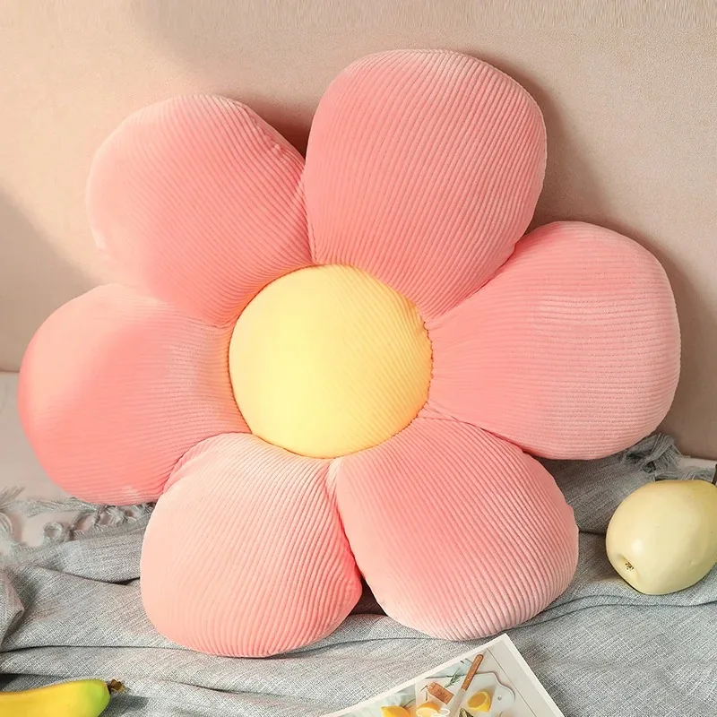 40cm Stuffed Six Petal Flower Cushion Girly Room Decor Sunflower Pillow Bay Window Pink Flower Sit Bedroom Seat Pillow