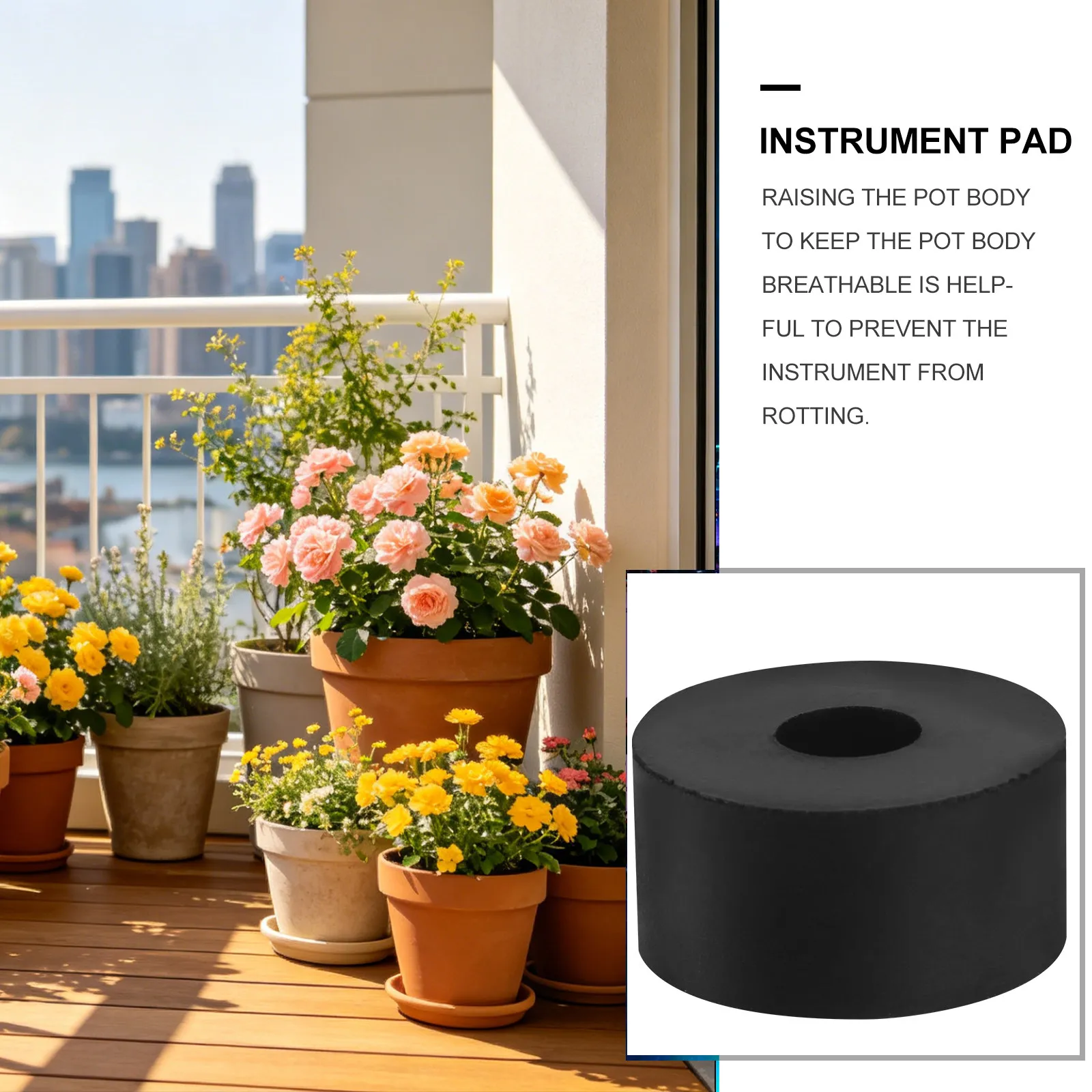 20Pcs Rubber Flowerpot Mats Round Shockproof Pot Trays for Plant Drainage Breathable Elevating Pads Home Decor Garden Equipment