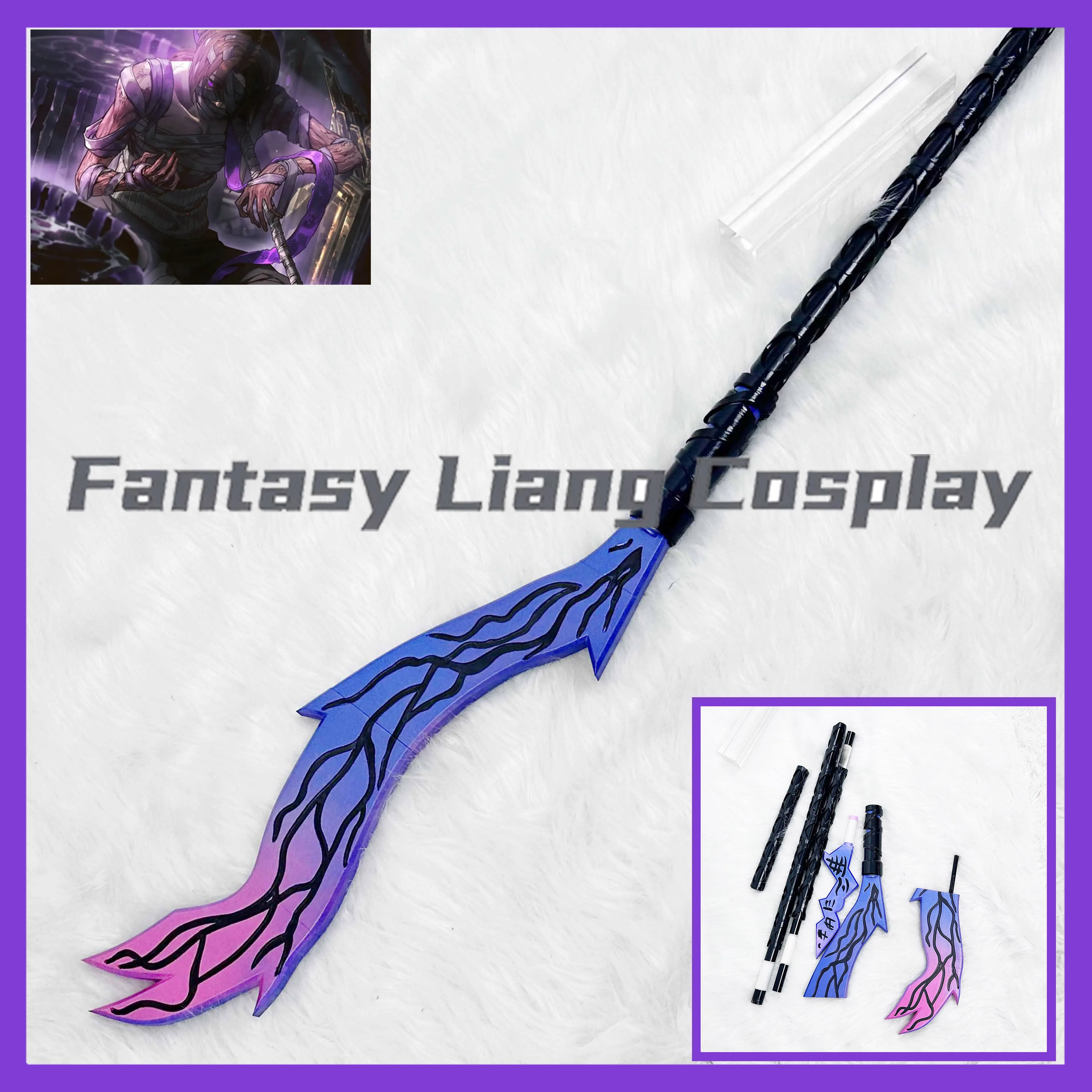 Game Limbus Company Black Beast Snake Clan Gregor Detachable Magic Staff Cosplay Prop Halloween Carnival Comic Con Accessory 2M