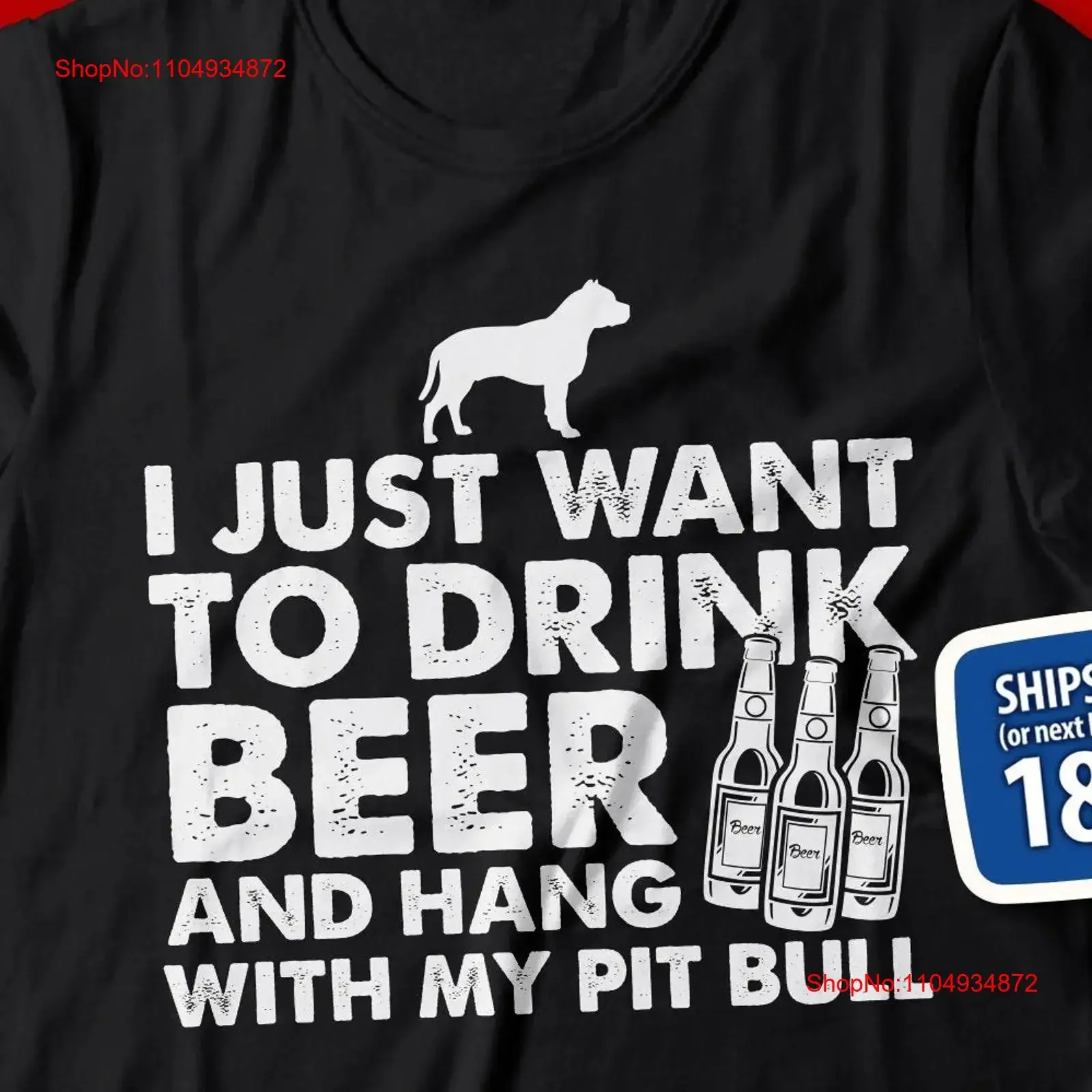 

I Just Want To Drink Beer And Hang With My Pit Bull T Shirt Funny Pet Dog Proud Pittie Owner Mom Dad vintage Washed Comfortable