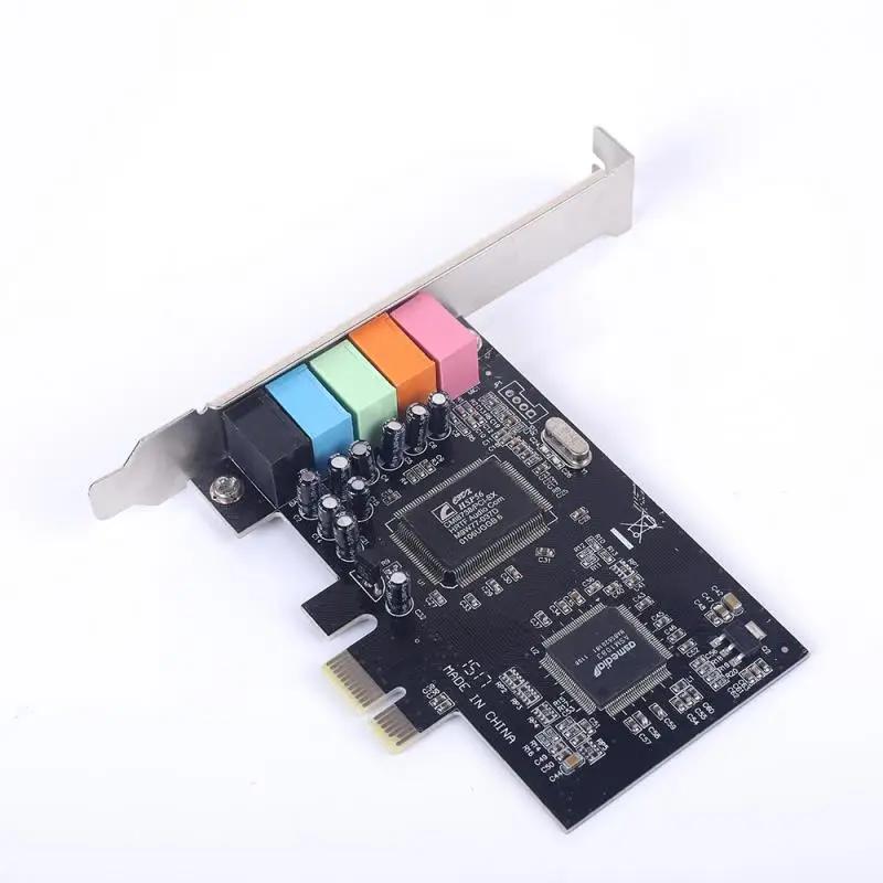 High Quality 5.1 Channel Pci Express X1 Pci-e Cmi8738 Chipset Playback 1 Pcs Pcie Sound Card Office Accessories Portable