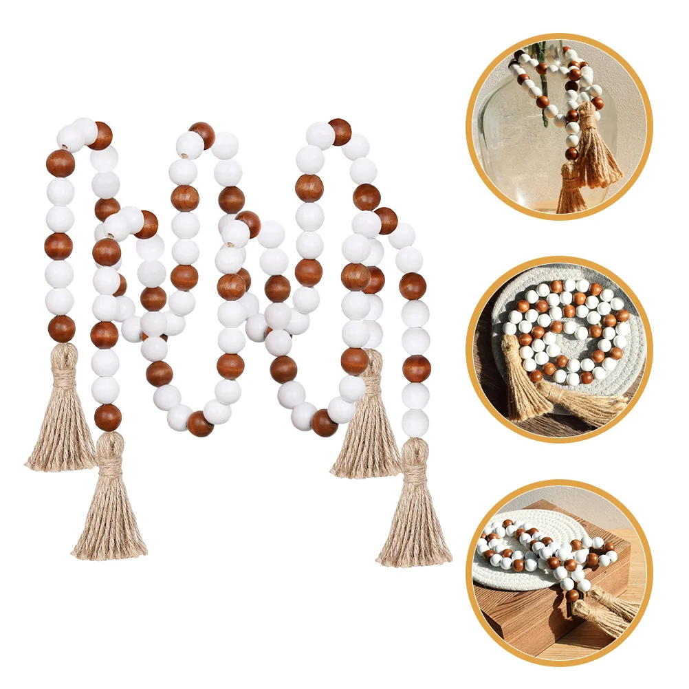 

2pcs Wooden Garland Bohemian Rustic Home Decor For Vase Bottle Lamp Lantern Bookshelf Art Door Hanging Party Decoration Wood