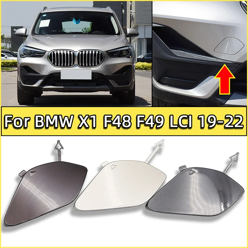 

Auto Front Bumper Towing Hook Cover Painted Trim Shell Garnish Hauling Cap Housing For BMW X1 F48 F49 LCI 2019 2020 2021 2022