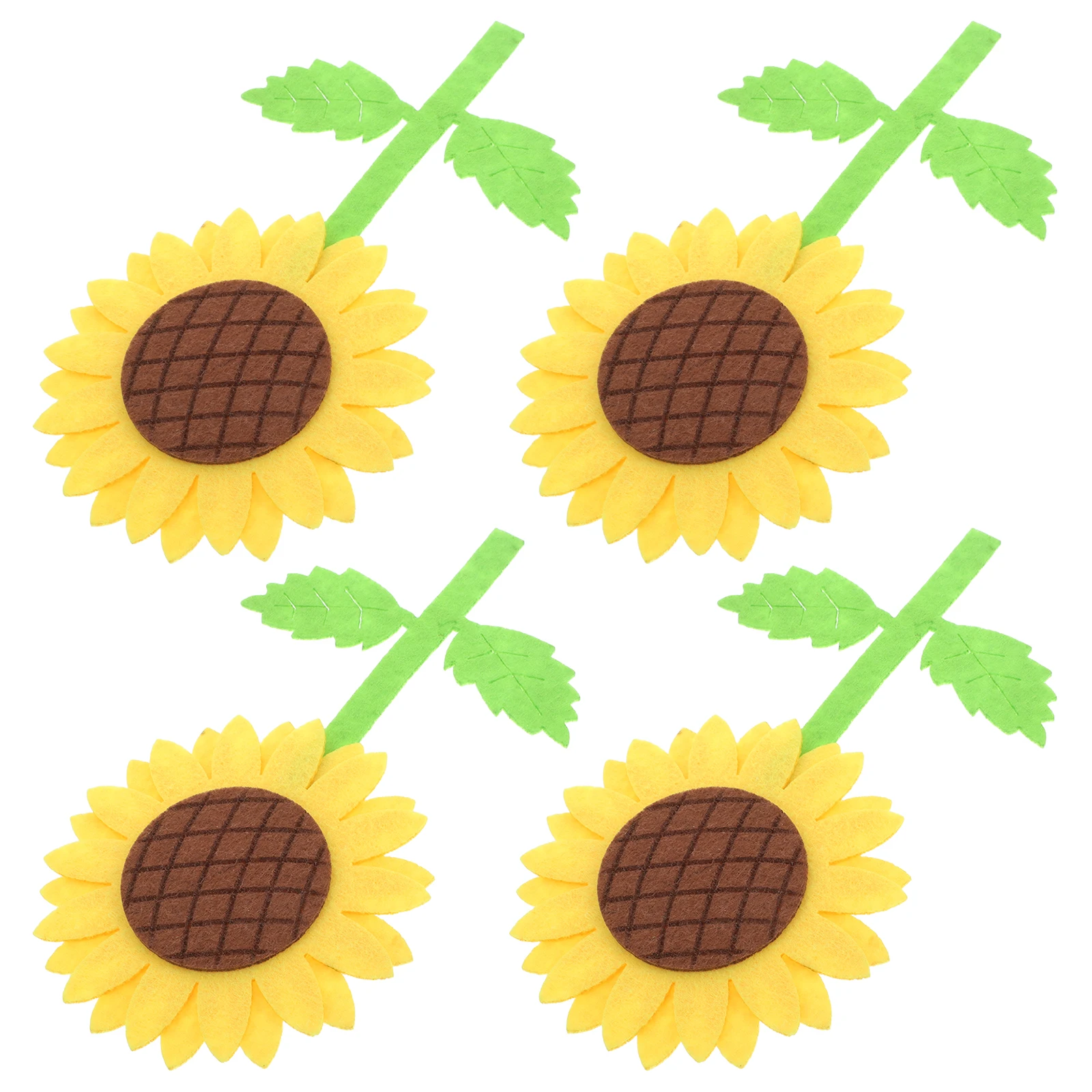 

4pcs Sunflower Decoration Kids Wall Art Fabric Decals Bedroom Classroom Decor Lifelike Spring Mini Childsafe Easy Longlasting