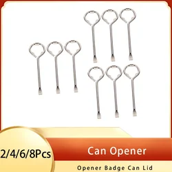 2/4/6/8 Pcs Can Opener Manual Can Opener Stainless Steel Can Opener Keychain Paint Multifunctional Opener Badge Can Lid