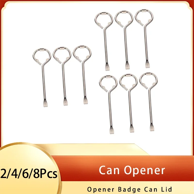 2/4/6/8 Pcs Can Opener Manual Can Opener Stainless Steel Can Opener Keychain Paint Multifunctional Opener Badge Can Lid