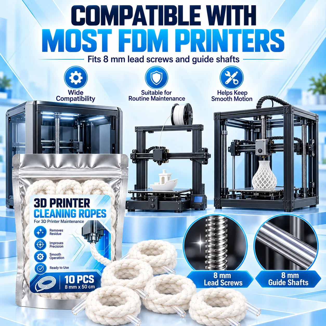 4Pcs/10Pcs 8mm x 50cm 3D Print - Lead Screw 8Mm ulasan dan harga