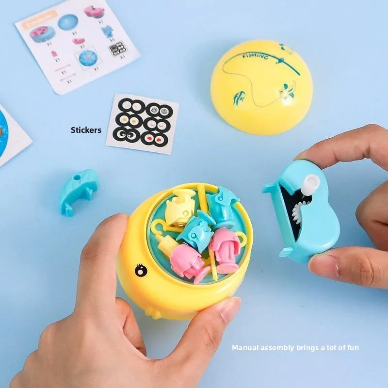 Mini Fishing Game for Infants and Toddlers Rotating Wind-Up Fishing Machine Adorable Stress-Relieving Educational Toy for Kids