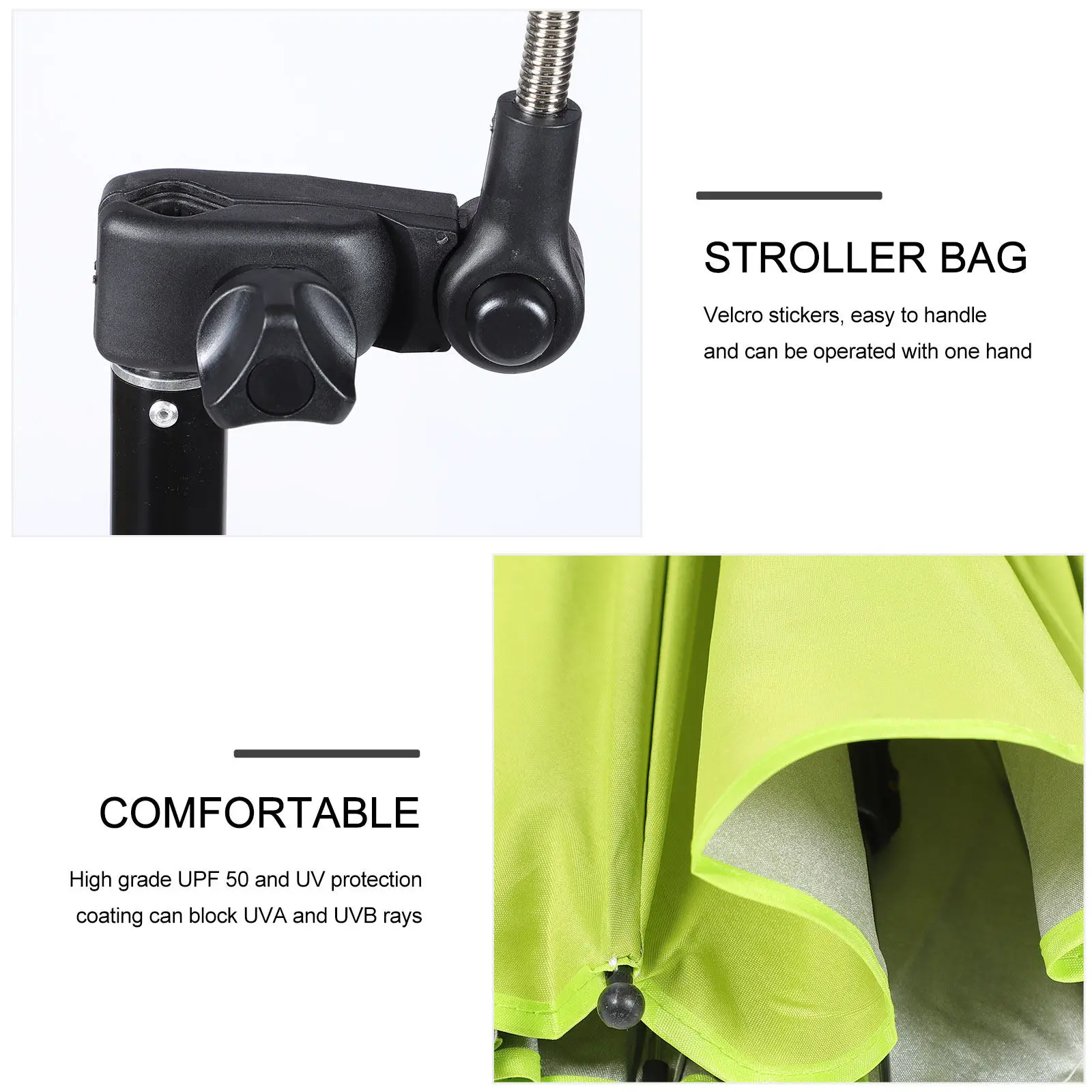 Baby Stroller Umbrella Upf 50 Uv Protection Adjustable Clamp Mount Sun Shade for Pushchair Pram Wheelchair Beach Chair Bike view 5