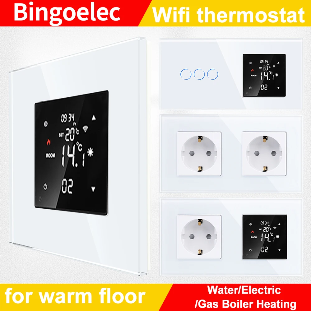 

Smart WiFi Thermostat and wifi switch/socket Floor Heating Water Electric Gas Boiler Temperature Controller Smart Home Tuya