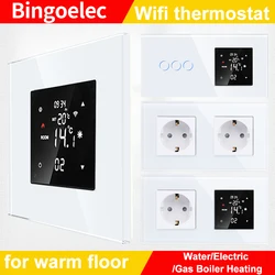 Smart WiFi Thermostat and wifi switch/socket Floor Heating Water Electric Gas Boiler Temperature Controller Smart Home Tuya