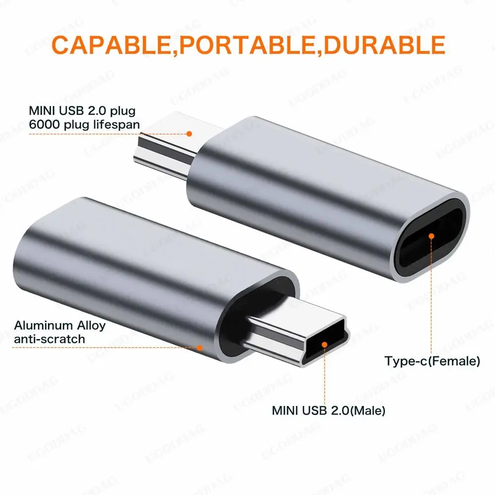 USB C ไปยังอะแดปเตอร์ Mini USB ประเภท C หญิงไปยัง Mini USB 2.0แปลง Connector สนับสนุนข้อมูล Sync ใช้งานร่วมกับ GoPro Hero