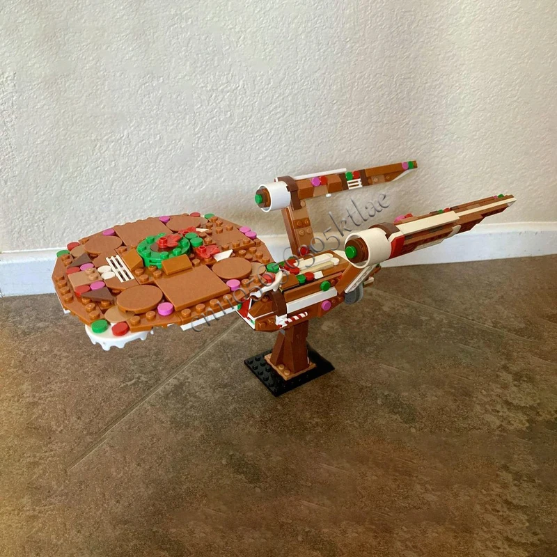 458 قطعة MOC تخصيص الزنجبيل طائرة حربية NCC 1701 الإبداعية بنة نموذج الأطفال التعليمية التجمع لعبة مهرجان هدية