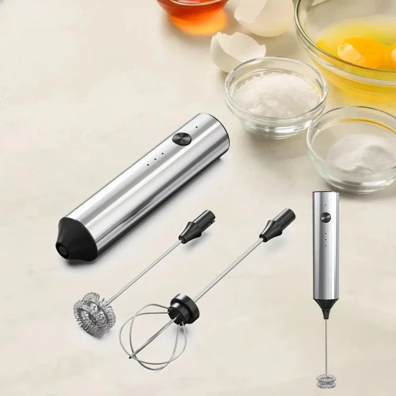 Egg Beater Stainless Steel Kitchen Whisk Tools Egg Beater Rechargeable Usb Milk Frother