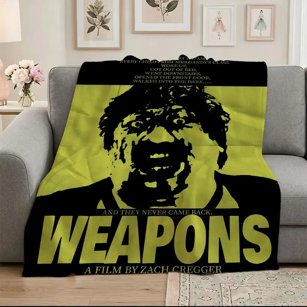 Art W-Weapons Throw Soft Warm Flannel Blanket, Multi-use Throw for Bed Sofa Office, Air Conditioning Nap Blanket