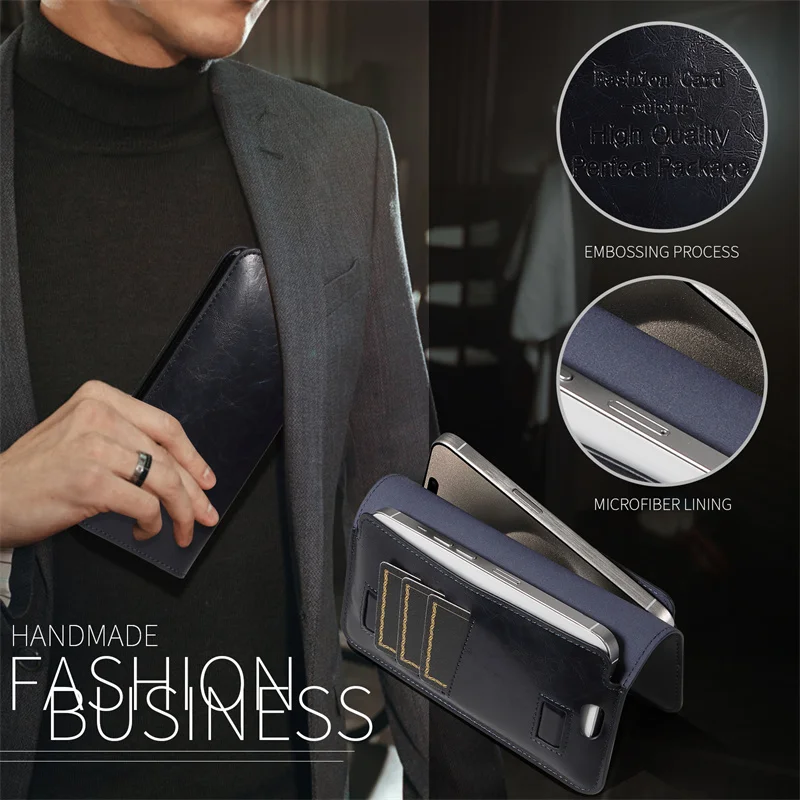 For all models of mobile phones fashionable dual mobile phone card bag magnetic suction multi card wallet case
