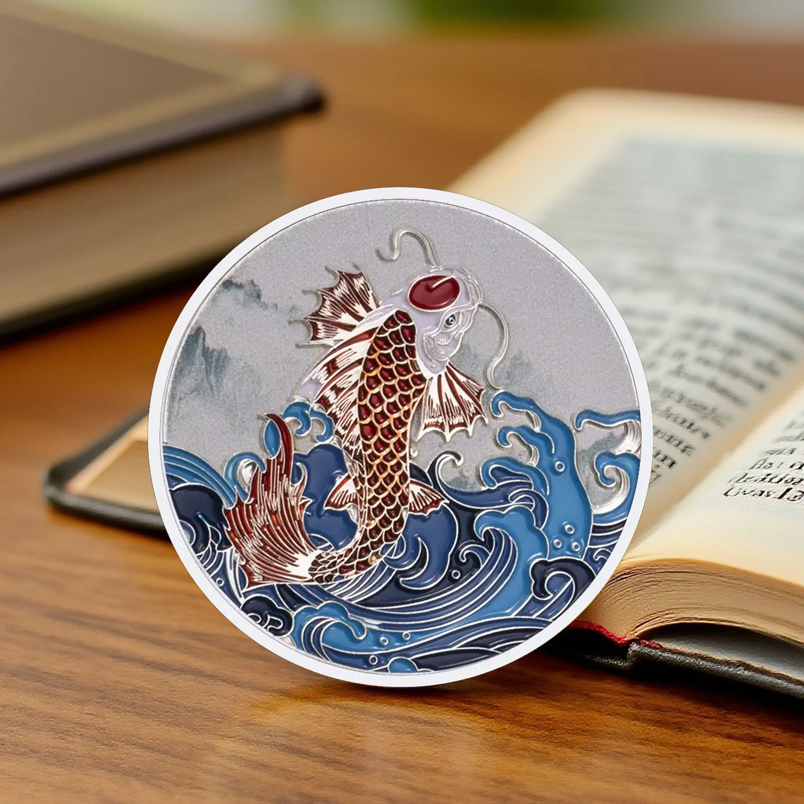 Chinese Fancy Carp Decorations Koi Golden Plated Lucky Gift Commemorative Coins view 6