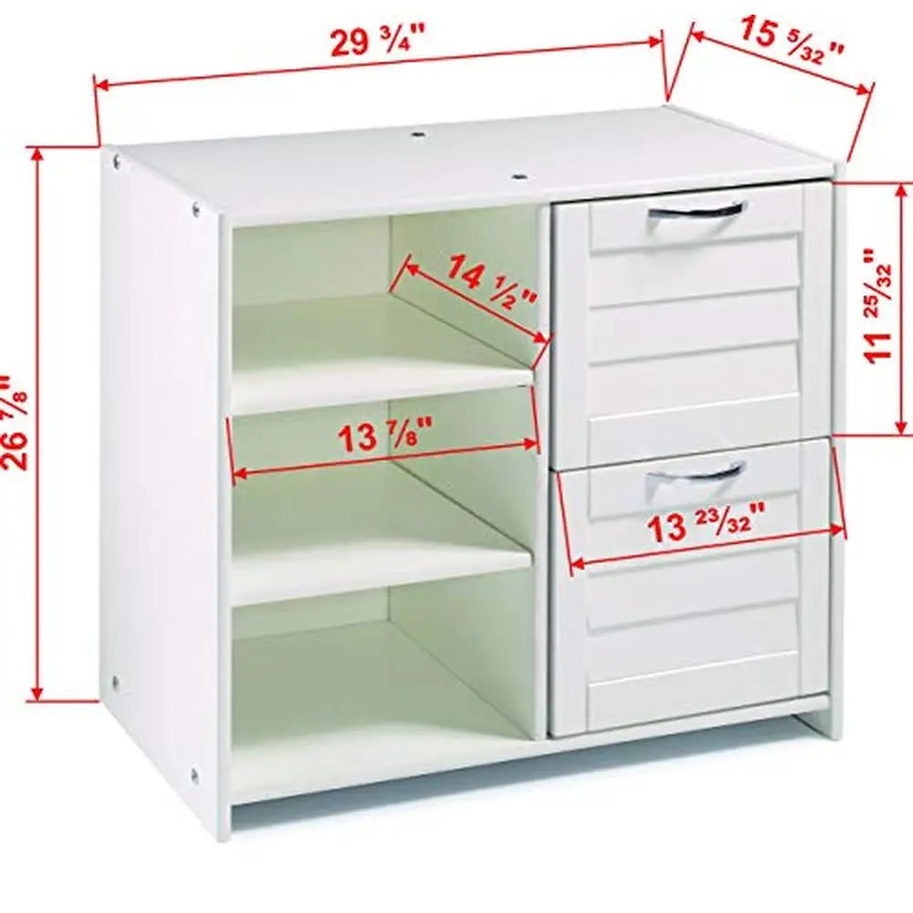 Cofre/estantes de 2 puertas, paneles cuadrados de pino/Mdf, montaje en el suelo, 53 lb de peso