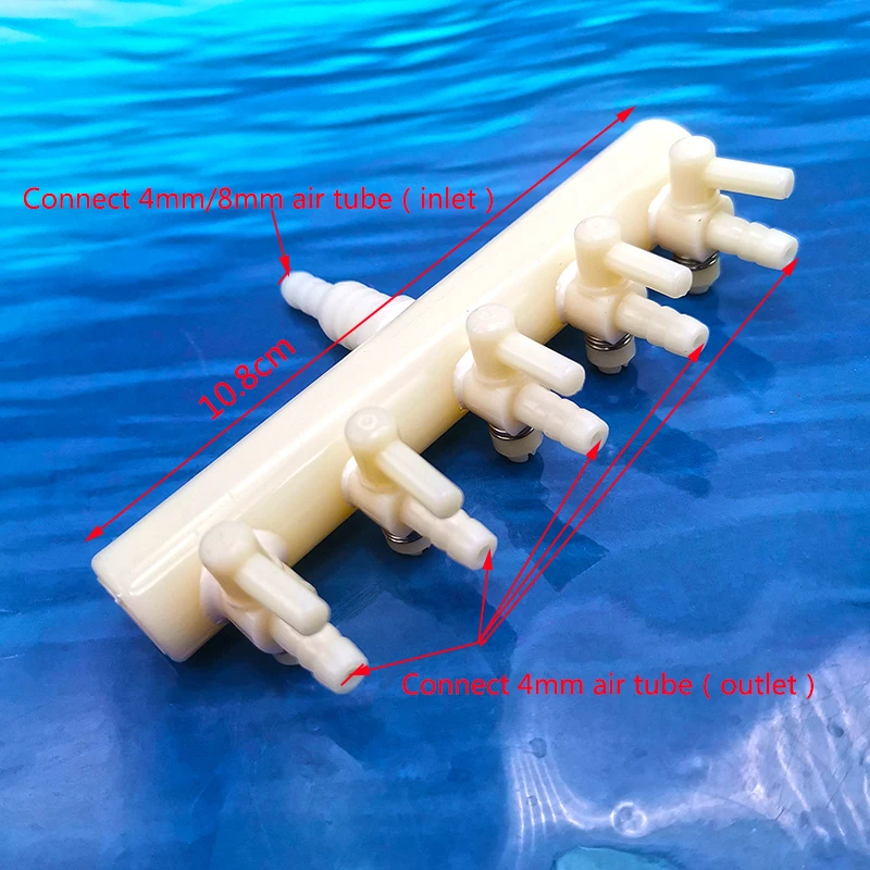 Plastic 2 3 4 5 6 Way Aquarium Air Splitter Valve Fish Tank Air Pump Flow Splitter Distributor Pump Valve Tap Control Switch