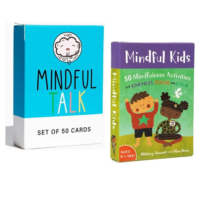 Mindful Kids: 50 Mindfulness Activities for Kindness，Focus and Calm & Mindfulness Game for Kids: Mindful Talk Cards for Childre