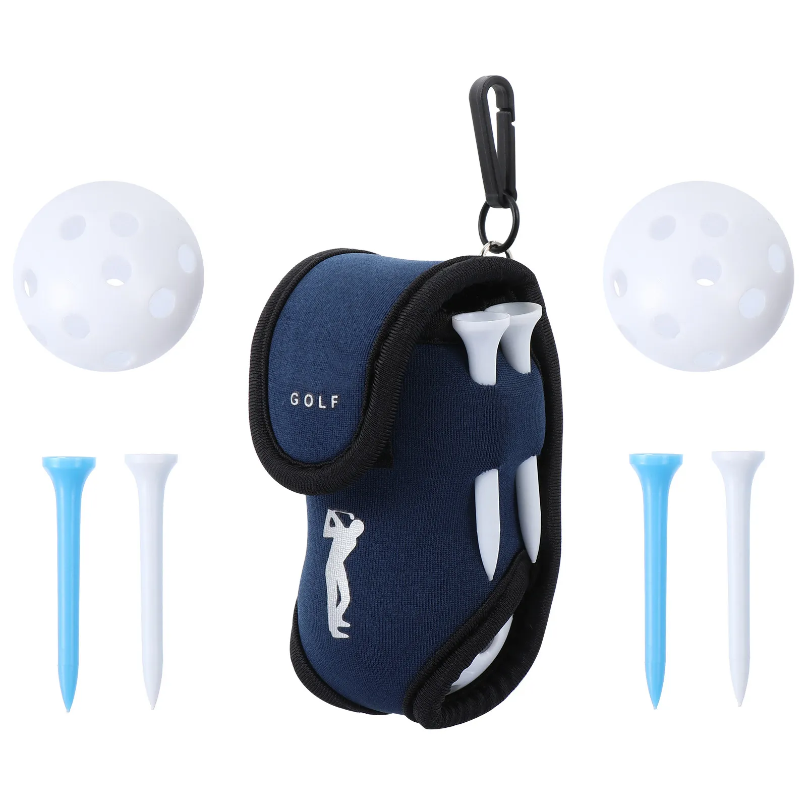 

Mini Golf Ball Bag Waist Pouch Portable Sports Tool Holds 4 Tees 2 Balls Quick Open Close Buckle Design Perfect Outdoor Practice