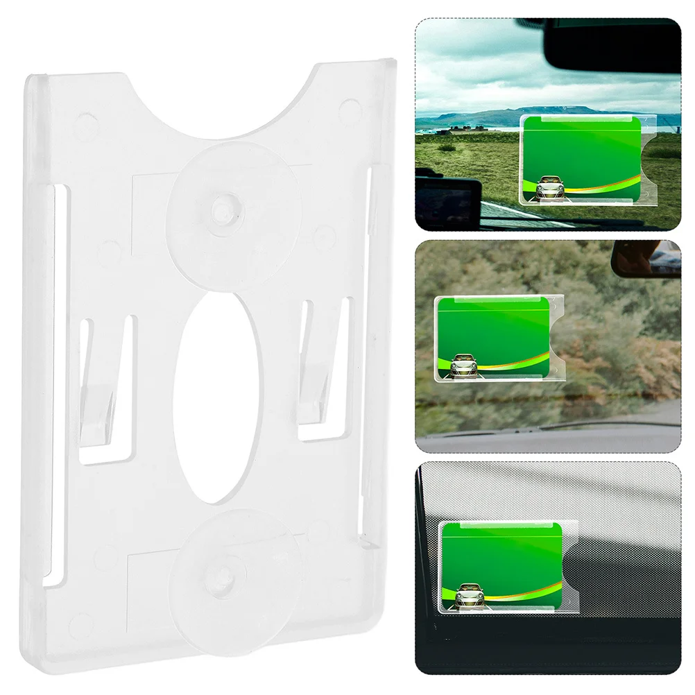 

3Pcs Holder Suction Cups Transparent Adjustable Angle Easy Installation Parking Permit Registration Insurance Ticket
