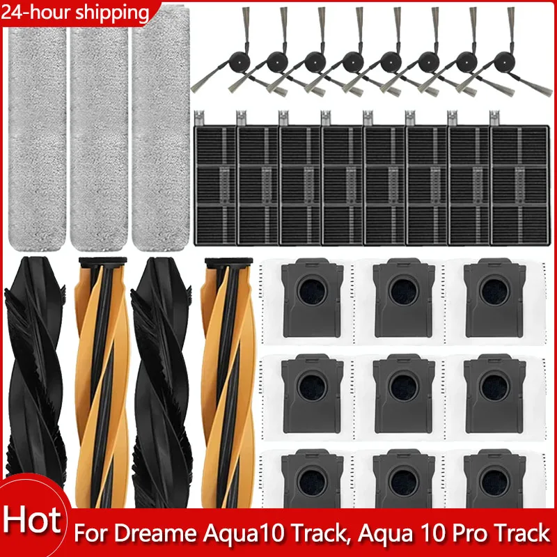 For Dreame Aqua10 Track, Aqua 10 Pro Track, 10 Ultra Track Complete, RLR61CE / RLR81CE Parts Brush Filter Mop Bag Accessories