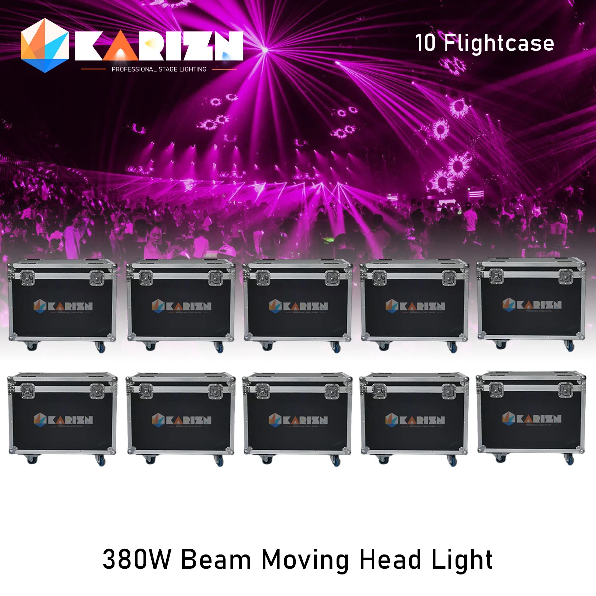 

0 Tax 10Pcs Flight Case For Sharpy Beam 380W 20r Moving Head Light Beam 20r Bulb Moving Head Lights Beam Spot Wash Stage Lights