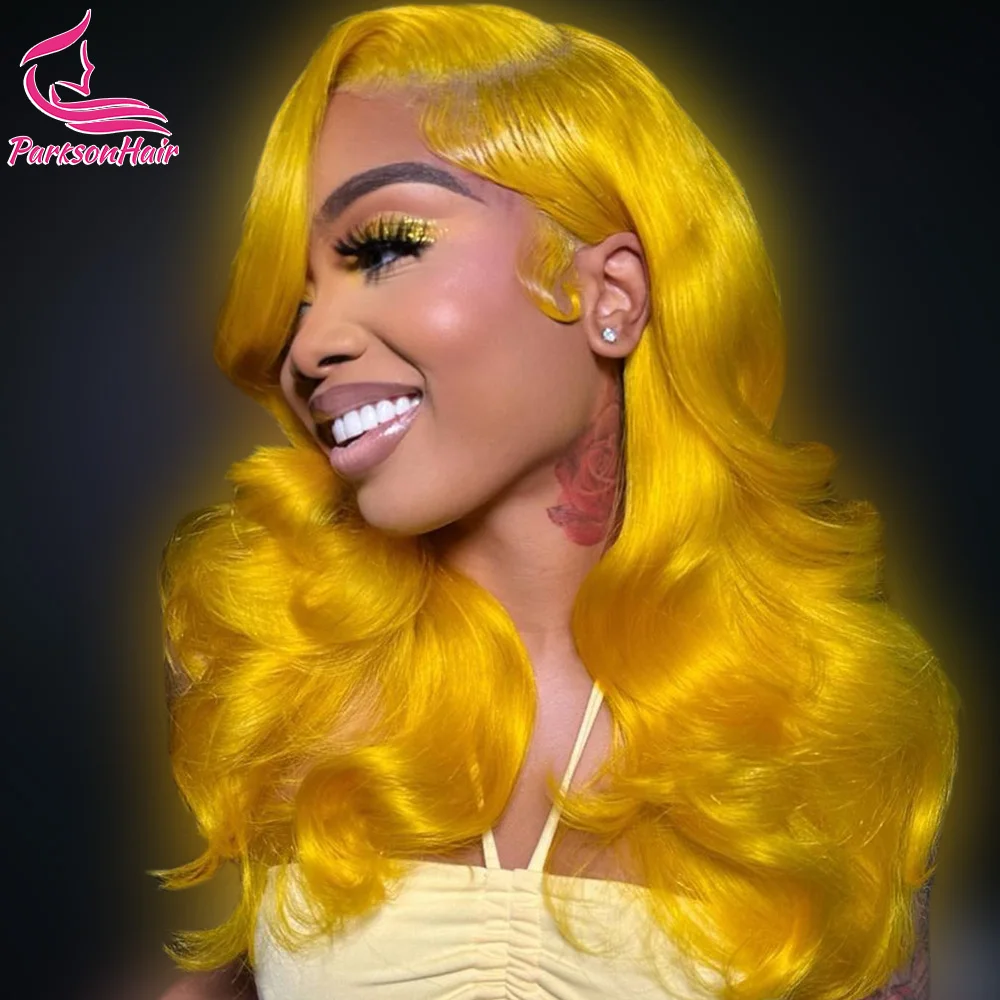 Wig 13x6 Hd renda madu kuning rambut manusia prepked Brazilan 13x4 HD tulang lurus Frontal 613 Wig berwarna untuk wanita